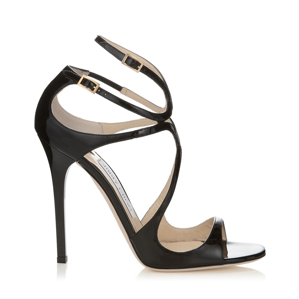 Jimmy Choo Black Patent Leather Sandals